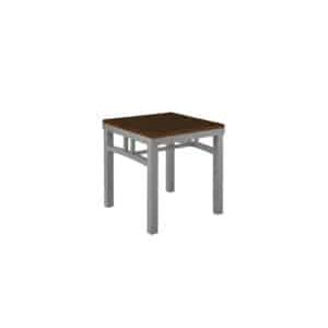 Firehouse Collection Steel Side Firehouse Table with laminate top and silver powder coated steel base