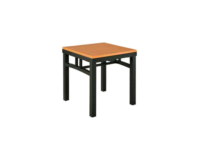 Firehouse Collection Steel Side Firehouse Table with laminate top and black powder coated steel base