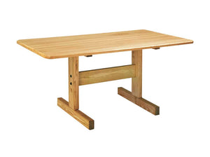 Firehouse Collection Trestle Dining Fire Station Table in honey lacquer finish